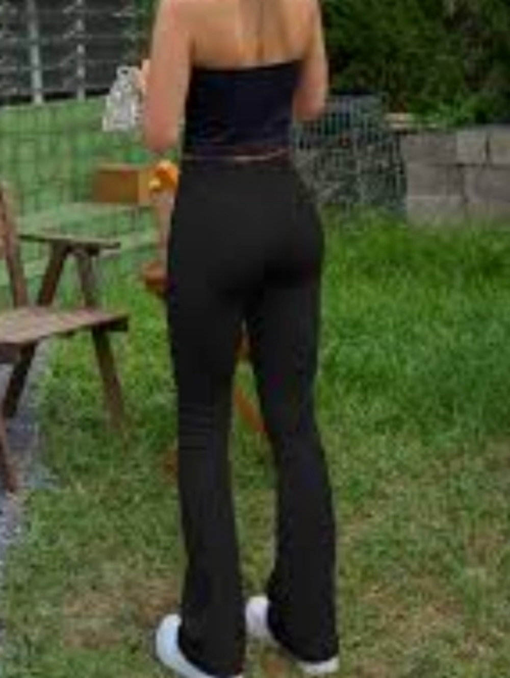 NWOT Cutout High-Waist Black Flared Women's Pants - Picture 9 of 16